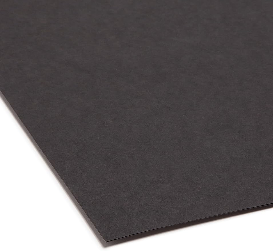 Smead Reversible File Folder, 1/2-Cut Printed Tab, Letter Size, Black, 100 per Box (10364)