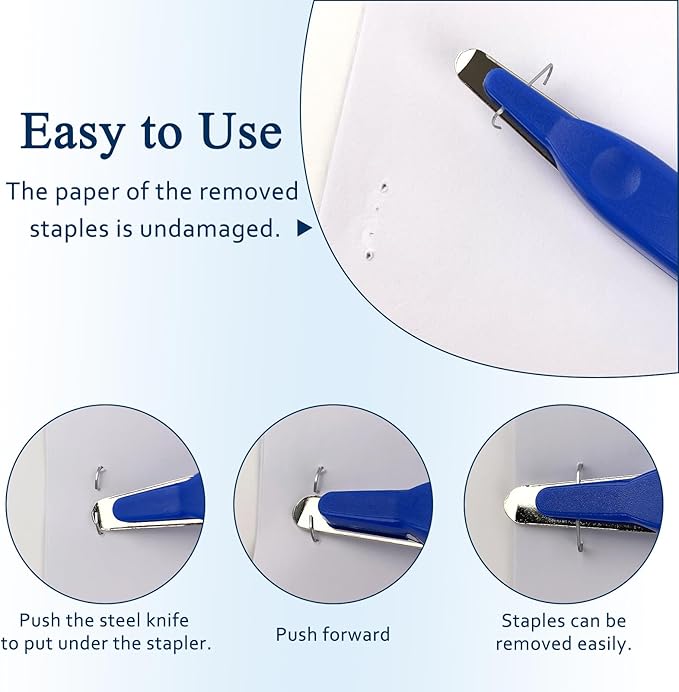 Professional Magnetic Staple Puller Remover, Stapler Remover Tool Staple Remover Stick for Classroom, Office and Home, Blue