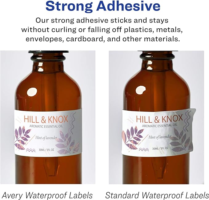 Avery Printable Durable White Rectangle Labels, Sure Feed Technology, 0.5" x 1.75", Waterproof Labels, Laser & Pigment-Based Inkjet Compatible, 4000 Total