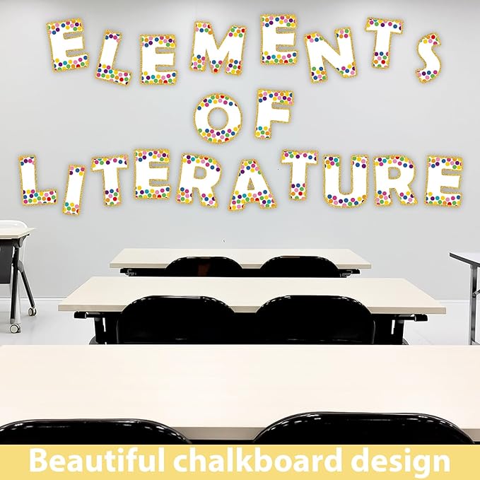 150 PCS Large 6" Bulletin Board Letters and Punctuation Set, White with Confetti Classroom Alphabet Cutout for Bulletin Board Display Home School, A Great Helper to Inspire Students' Learning Interest