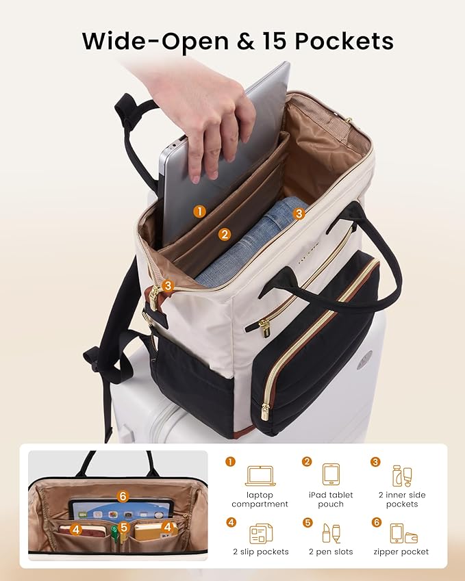 LOVEVOOK Puffer Laptop Backpack for Women, 15.6 Inch Work Backpack purse for Nurse Teacher, College Back to School Bookbag for Teen Girls, Personal Item Travel Bag Computer Daypack for Daily Commute