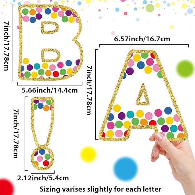 150 PCS Large 6" Bulletin Board Letters and Punctuation Set, White with Confetti Classroom Alphabet Cutout for Bulletin Board Display Home School, A Great Helper to Inspire Students' Learning Interest