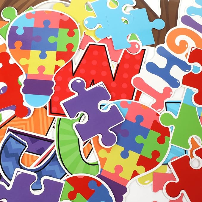 Motivational Bulletin Board Decoration Set Classroom Positive Inspirational Grade Decor Puzzle Pieces Cutouts for Chalkboards Welcome Back to School Home Wall (kindergarten，1st，2nd，3rd，4th，5th，6th)