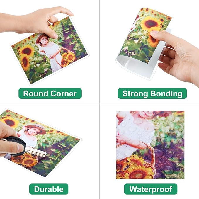 Outus Thermal Laminating Pouches Clear Laminator Pouches, 9 x 11.5, 5 x 7, 4 x 6, 2.2 x 3.7 Inches (200)