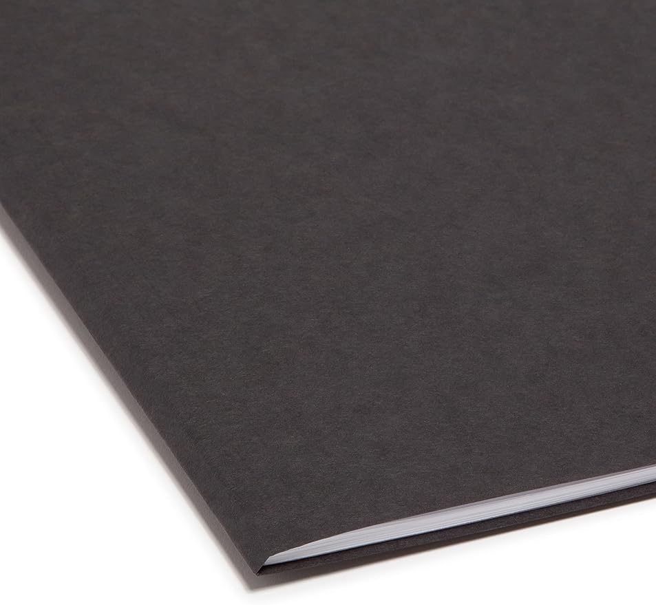 Smead Reversible File Folder, 1/2-Cut Printed Tab, Letter Size, Black, 100 per Box (10364)