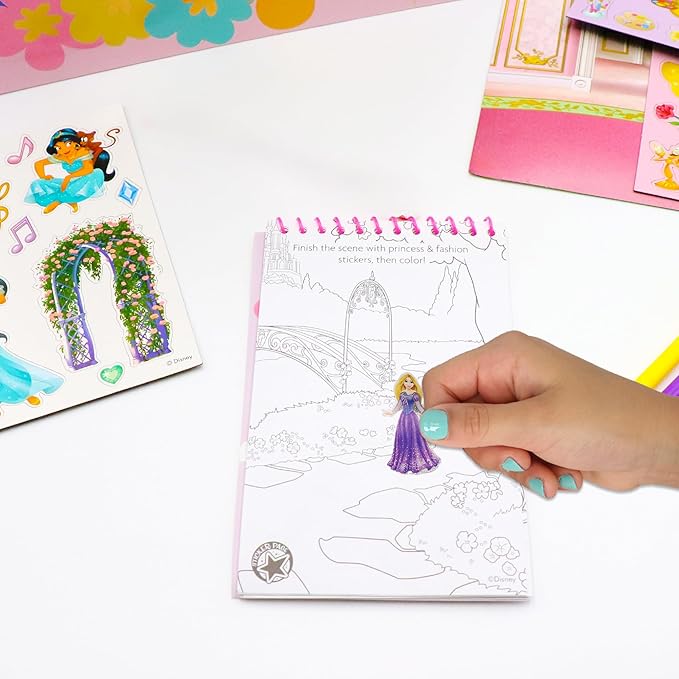 Disney Princess Activity Tote – Ultimate Princess Adventure Bag with Coloring Books, Stickers, Crayons & Games – Travel-Friendly Art Set for Girls Ages 3+ – Great Gift for Creative Play