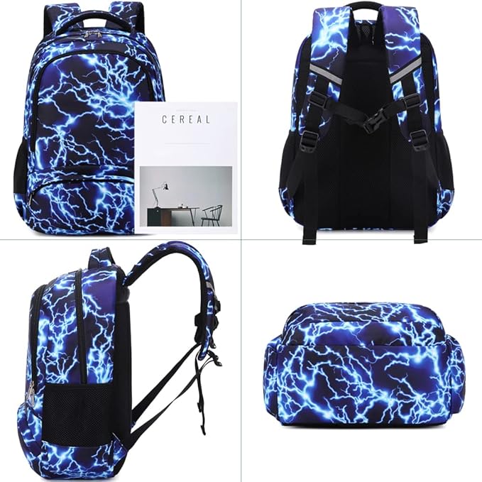 Meisohua School Backpack for Teens Girls Boys Backpack for Elementary Middle School Bookbag for Kids Backpack Lunch Bag Set
