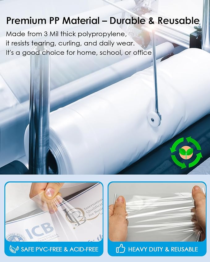 KTRIO Heavyweight Sheet Protectors 5.5 x 8.5 inch, Clear Page Protector for Mini 3 Ring Binder, Plastic Sleeves for Binders, Top Loading Paper Sheets Sleeve Letter Size, Office & Home, 100 Pack