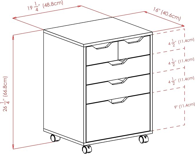 Winsome Halifax Bins & Drawers Mobile Storage Cabinet, for Home Office, Black
