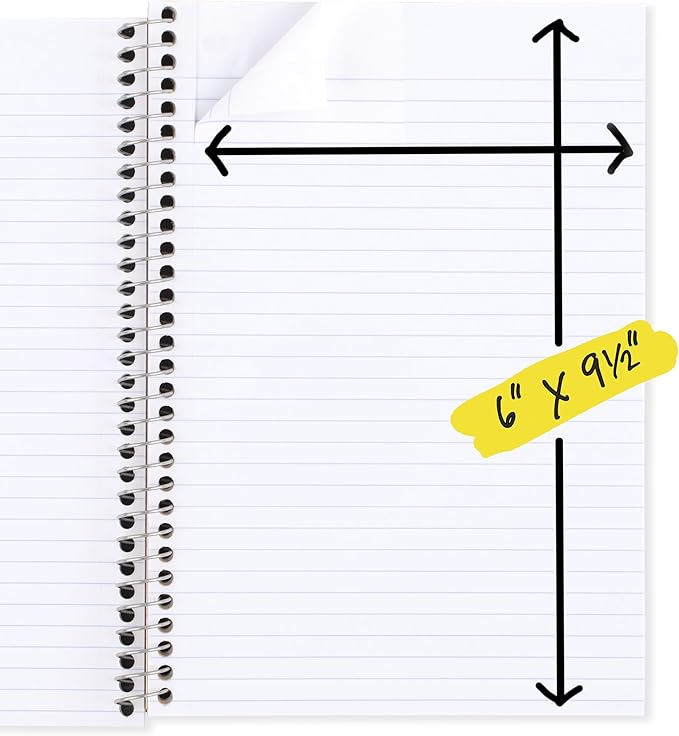 Five Star Spiral Notebook, 2 Subject, College Ruled Paper, 6" x 9-1/2", 80 Sheets, Fights Ink Bleed, Water Resistant Cover, Black (840029AA2-ECM)