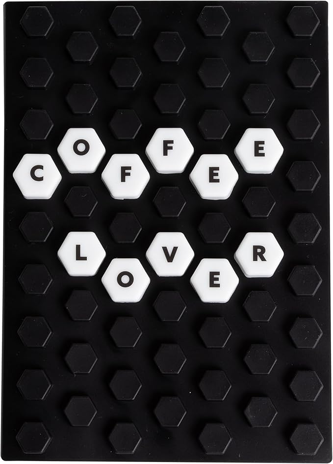 Pearhead Letterboard Composition Notebook, Customizable Silicone Cover Fidget Journal with Letters & Symbols, Lined Pages for Notes, School, Planning & Writing, Black & White