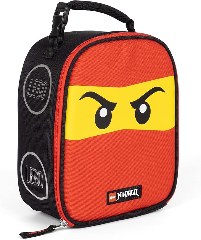 LEGO NINJAGO Lunch Box, Insulated Soft Reusable Lunch Bag Meal Container for Boys and Girls, Perfect for School, or Travel, Meal Tote to Keep Food and Drinks Cold, Future Red