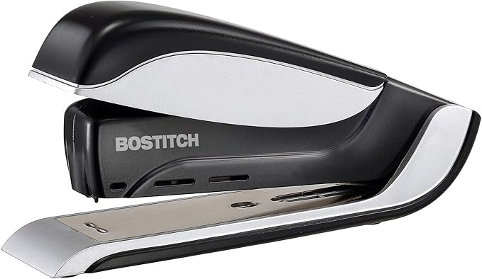 Bostitch Office Premium Spring-Powered Desktop Stapler- One Finger, No Effort - Black/Gray (1140)