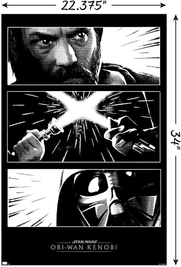 Trends International Star Wars: Obi-Wan Kenobi - Panels Wall Poster, 22.375" x 34", Poster & Clip Bundle