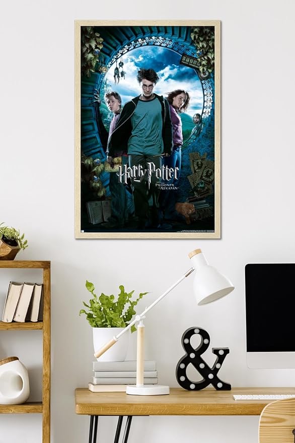 Harry Potter and the Prisoner of Azkaban - Sky One Sheet Wall Poster, 34L" x 22.4W", Blonde Framed Version