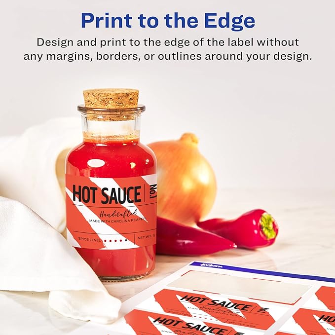 Avery Glossy White Rectangle Labels, Sure Feed Technology, 1.5" x 3.75", 250 Glossy White Labels, Print-to-The-Edge, Permanent Adhesive, Laser/Inkjet Printable