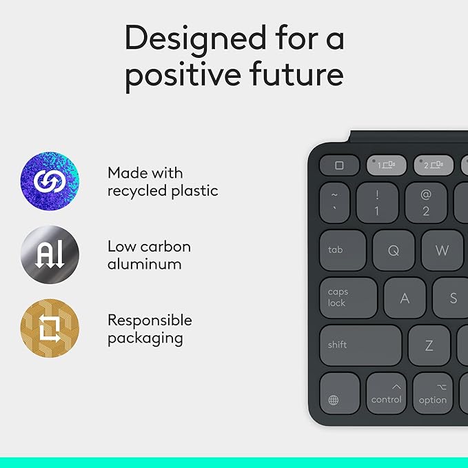 Logitech Keys-to-GO 2 Portable Wireless Keyboard with Built-in Cover, Slim and Compact Bluetooth Keyboard for iPad, iPhone, Mac, and Apple TV, Easily Switch with Devices - Graphite
