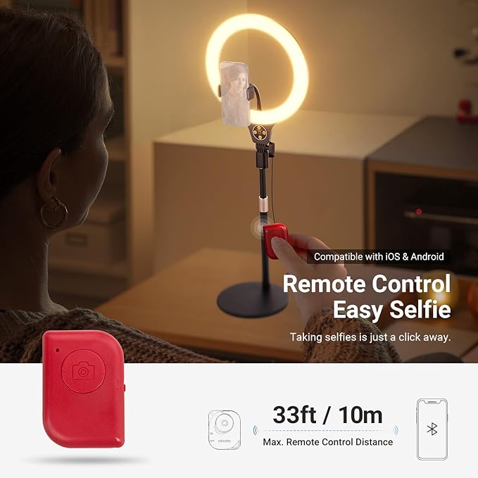 NEEWER ENTRY LEVEL VERSION N37 10.5" RGB Ring Light with Desktop Stand/Phone Holder Compatible with iPhone/Remote, 10W CRI85+ LED Lighting for TikTok YouTube Streaming Recording Laptop Zoom Video Call
