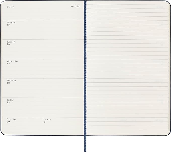 Moleskine 2023-2024 Weekly Planner, 18M, Large, Sapphire Blue, Hard Cover (5 x 8.25)
