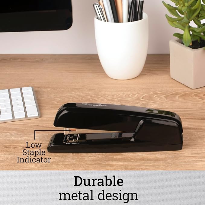 Swingline Stapler, 30 Sheet Capacity, 747 Business Stapler, Jam Free, Anti-Microbial, Metal, Black (74741)
