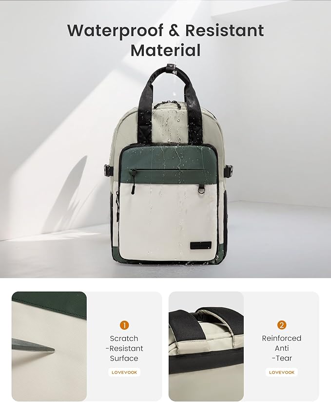 LOVEVOOK Laptop Backpack for Women, 15.6 Inch Computer Backpack Purse, Casual Daypack Carry-On Personal Item Travel Bag, College Bookbook for Teen Girls Students Back to School