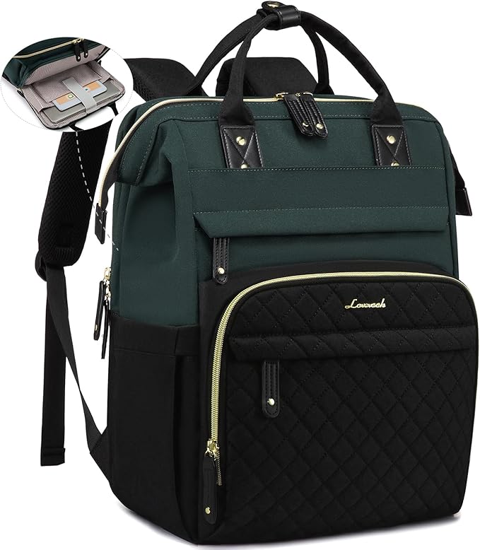 LOVEVOOK Laptop Backpack for Women, 15.6'' Waterproof Nurse Bag Teacher Work Backpack Purse for Women, Travel Computer Backpack for College Office Business Ladies