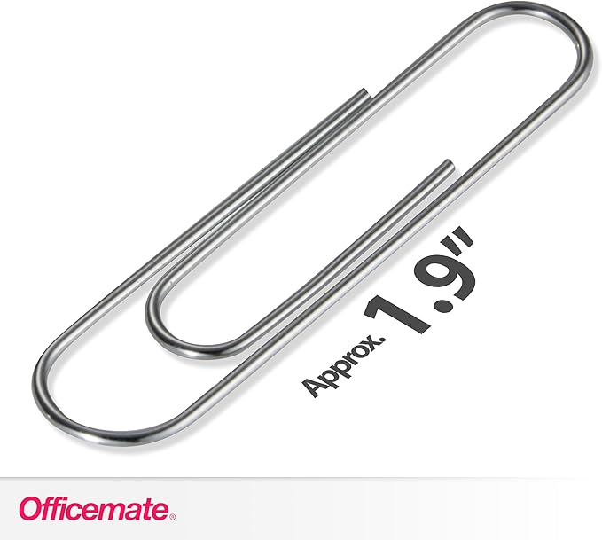 Officemate Giant Paper Clips, Pack of 10 Boxes of 100 Clips Each (1,000 Clips Total) (99914)