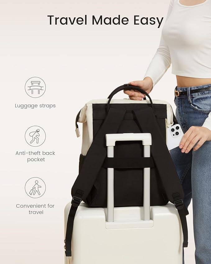 LOVEVOOK Laptop Backpack for Women, 15.6 Inch Work Business Backpacks Purse With Large Capacity, Waterproof Nurse Bag College Bookbag for School, Waterproof Casual Daypack for Travel