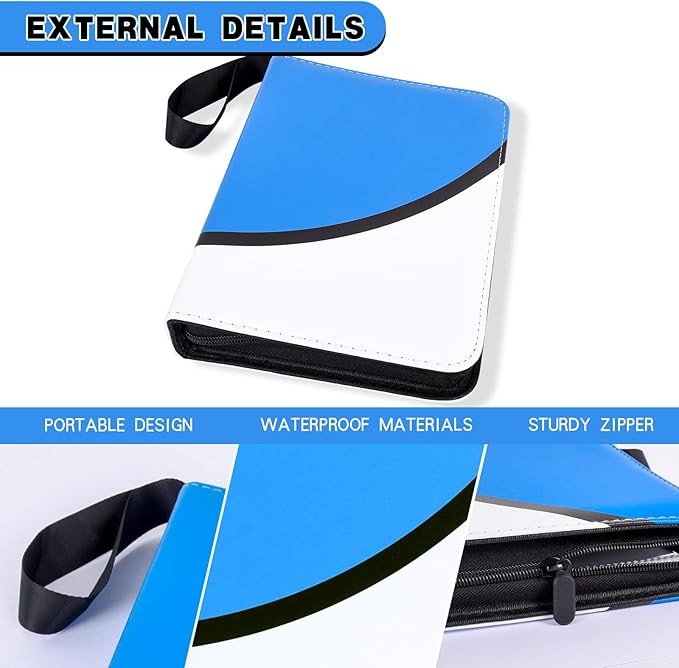 Card Collection Binder, Card Folder for TCG Sports Cards, 400 Pockets Trading Card Album with Sticker