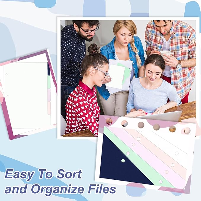 (5.5 x 8.5 inch) 15 Tab 3 Hole Punch Dividers with Tabs Disc Bound Dividers Junior Size discbound Notebook Accessories 5 Color for Office Meeting