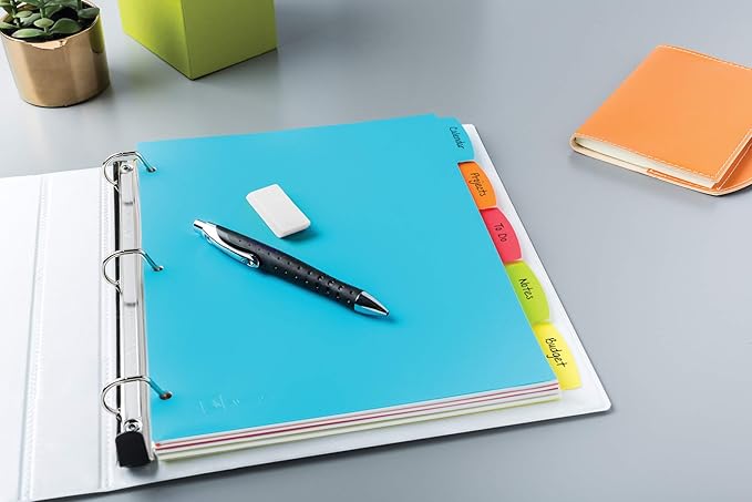 Avery Big Tab Write & Erase Durable Plastic Dividers for 3 Ring Binders, 5-Tab Set, Bright Multicolor, 1 Set (16129)