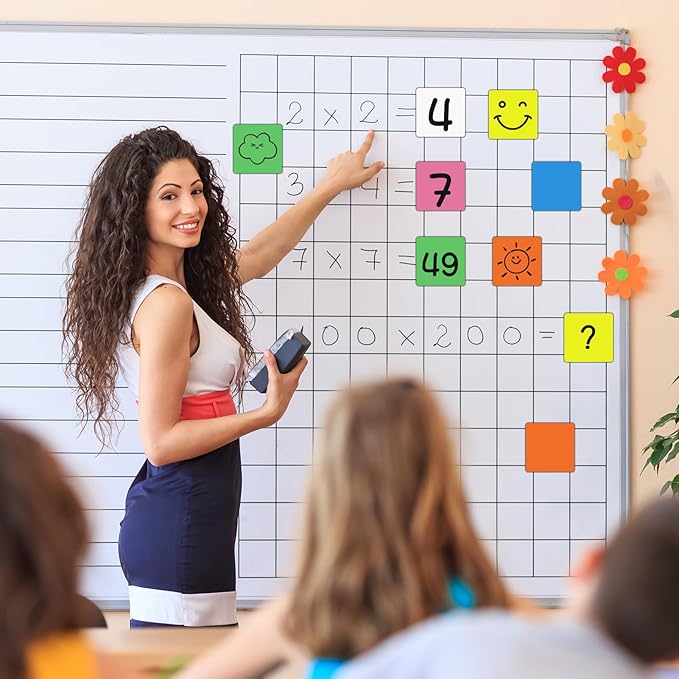 Reusable Magnetic Sticky Notes 3x3 Inch - 36 Pack Dry Erase Whiteboard Magnets for Teachers Classroom, Colorful Fridge Stickers for Refrigerator, Office,Whiteboard