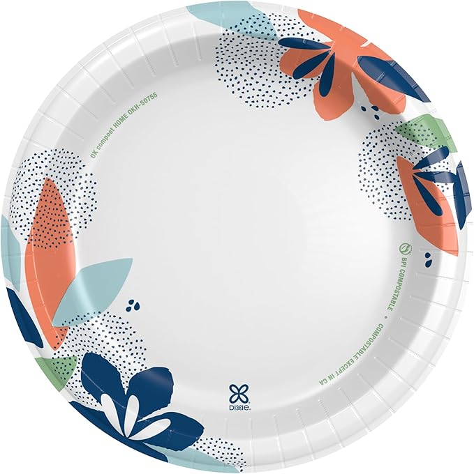 Dixie Large Paper Plates, 10 Inch, 150 Count, 2X Stronger*, Microwave-Safe, Soak-Proof, Cut Resistant, Disposable Plates For Everyday Breakfast, Lunch, & Dinner Meals