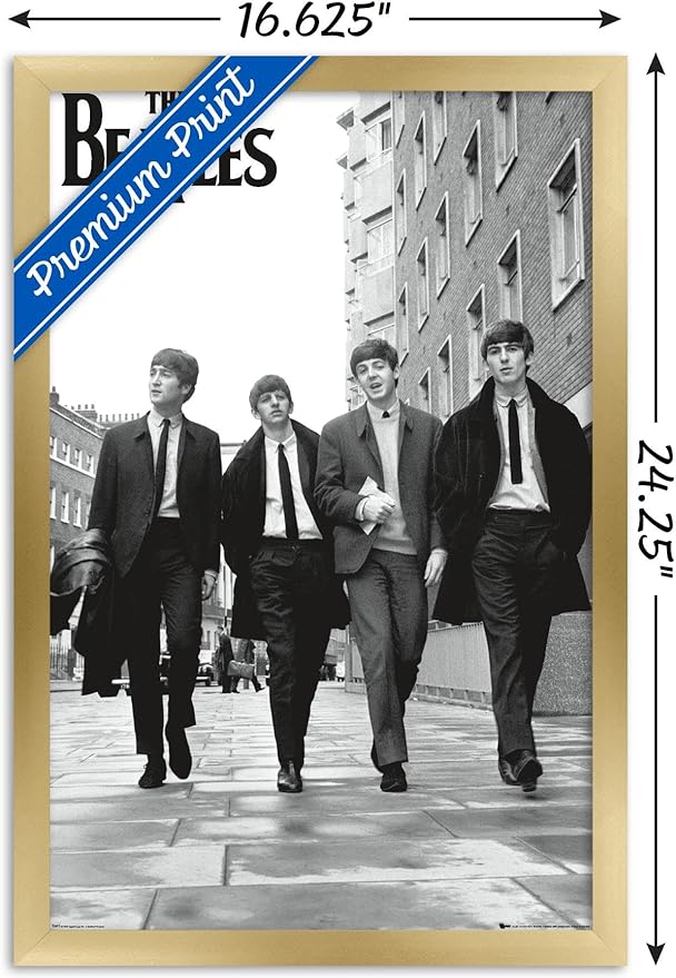 Trends International The Beatles - In London Wall Poster, 22.4L x 14.7W, Gold Framed Version