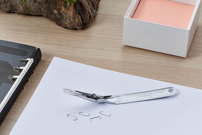 Bostitch Office Premium Staple Remover Tool, No Tear Push-Style Staple Puller, All-Metal, Chrome, Pack of 3