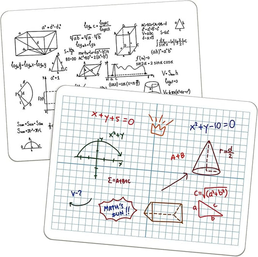 XY Axis Graph Dry Erase Board, 9" x 12" Double-Sided Coordinate Grid Whiteboard, Math Manipulatives for Students, Classroom and Home, Small Dry Erase White Board