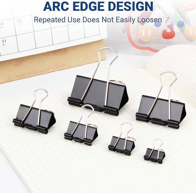 360 PCS Binder Clips Small – Mini Black Metal Paper Clamps, 0.6in/15mm Binder Paper Clips, Binder Clamps Set for Office Home School Supplies