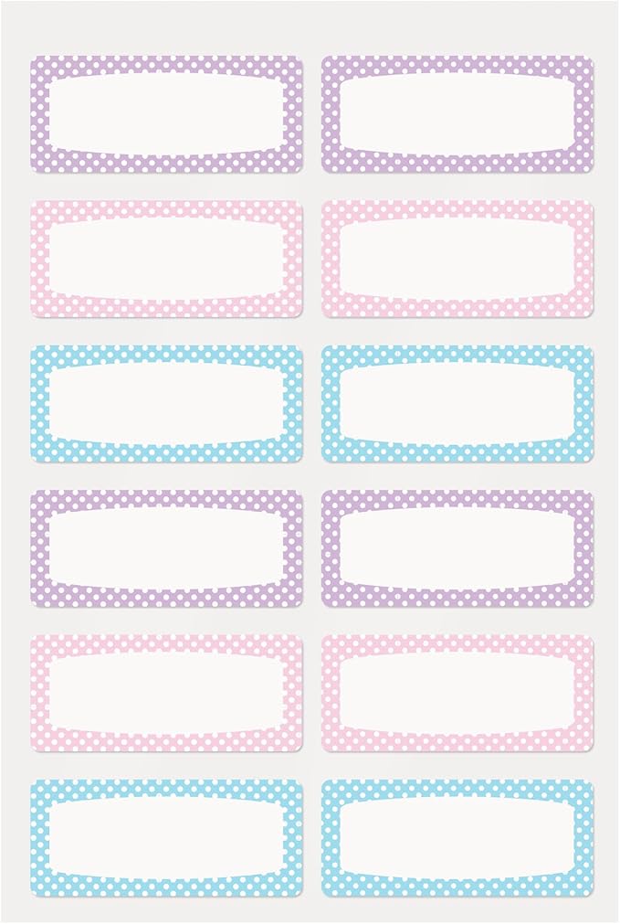 Avery No-Iron Fabric Name Labels, Soft Pastels Preprinted Designs, Handwrite Only, 24 Preprinted Labels (40775)