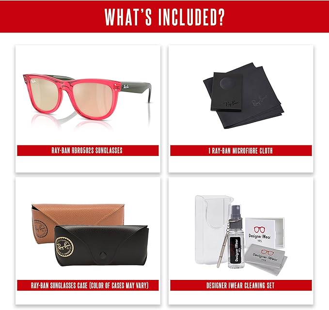 Ray-Ban Wayfarer Reverse RBR0502S Square Sunglasses for Men for Women +BUNDLE with ACCESSORY EYEWEAR KIT