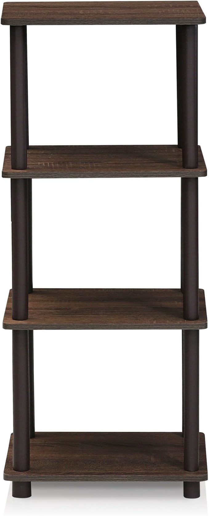 FURINNO Turn-N-Tube Shelf, 3 Space, Walnut/Brown