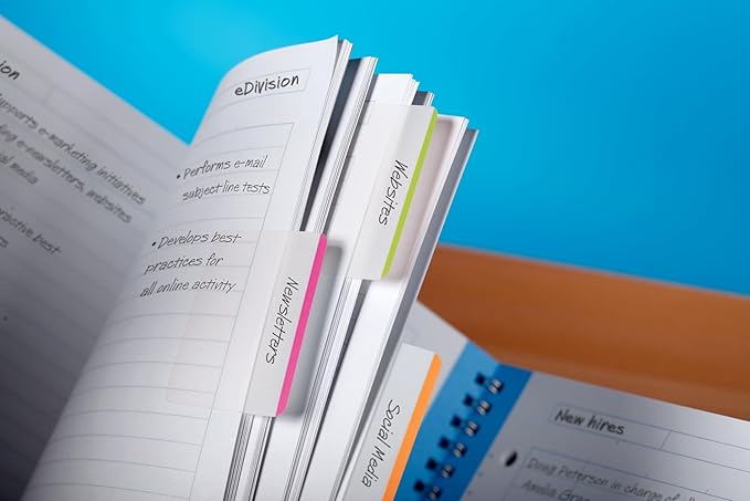 Post-it Tabs, .625 in Solid, Aqua, Yellow, Pink, Violet, 10/Color, 40/Dispenser (676-AYPV)