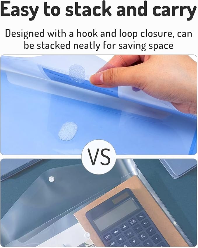 Forvencer Binder Pocket, 36 Pack Super Heavyweight Poly Binder Pocket with Tight Closure, Binder Folders Side Loading, 3 Ring Binder Pocket, Binder Dividers with Pockets, Letter Size, Assorted Colors