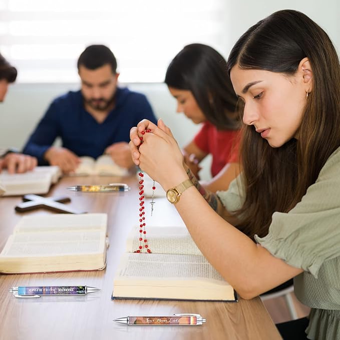 Tinlade 10 Pcs Christian Pens for Women Religious Ink Pens Easter Gifts Inspirational Quotes Bible Verse Ballpoint Funny Office Supplies for Women Men Coworker(Landscape)