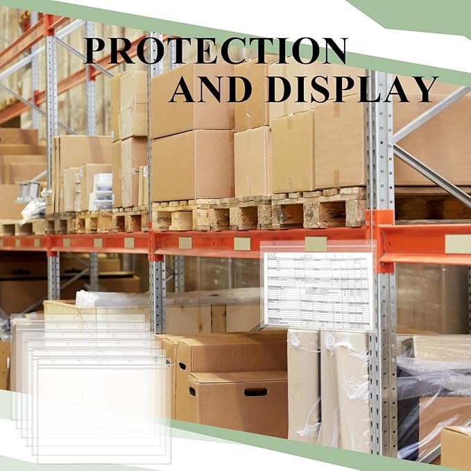 20 Pcs Heavy Duty Sheet Protector 8.5 x 11 Inch Job Ticket Holder Waterproof Resealable Zip Page Wall Sign Holder Clear Dry Erase Document Sleeve Magazine Protector Horizontal(12.4 x 9.8 Inch)