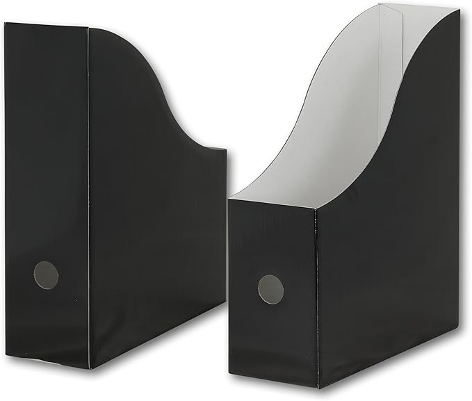 Simple Houseware 6-Pack Magazine File Holder Box, Foldable Cardboard Organizer, Black