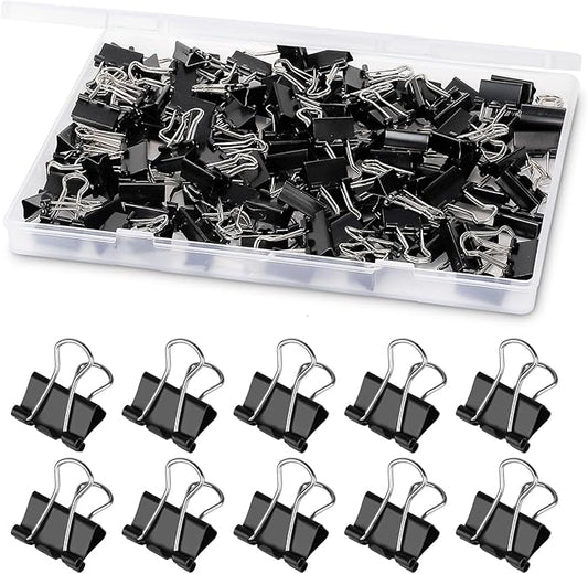 Ufmarine 240 Pcs Mini Binder Clips, Small Binder Clips, 15mm Black Clips for Office