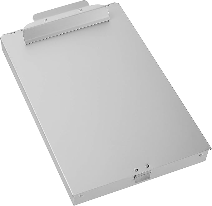 Amazon Basics Metal Storage Clipboard, Three-Tier, Office Supplies, Letter Size, Silver, 10-Pack
