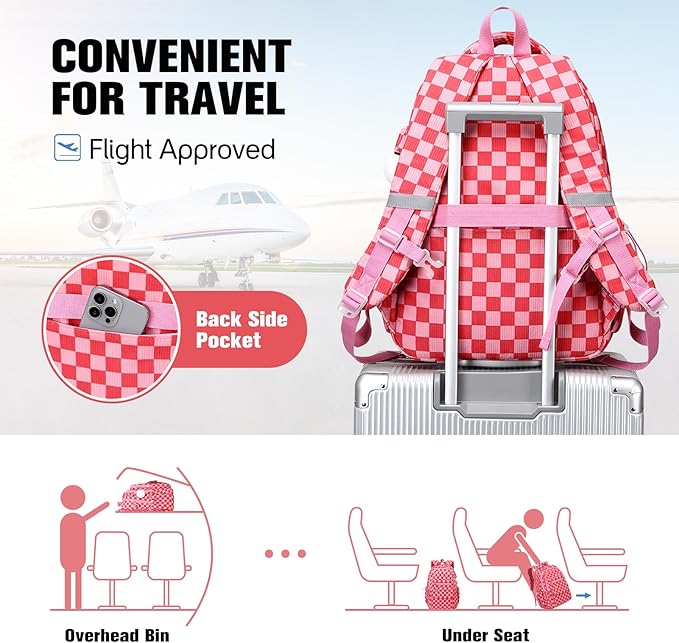 Bevalsa Backpack for Gilrs, 3PCS Corduroy Kids Backpack Set with Lunch Box & Pencil Pouch, Bookbag Daypack Laptop Bag for Women Teens Elementary Middle High School