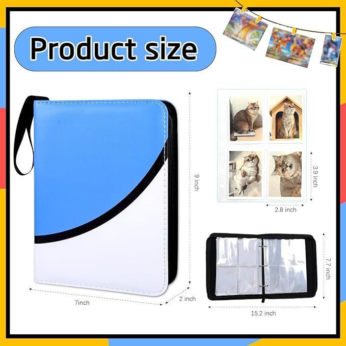 Card Collection Binder, Card Folder for TCG Sports Cards, 400 Pockets Trading Card Album with Sticker