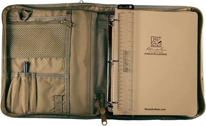 Rite in the Rain Weatherproof Starter Field Planner Kit, MultiCam CORDURA fabric Cover, 1" Ring Binder, Ruler / Writing Guard (No. 9250M-MX)